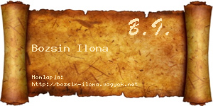 Bozsin Ilona névjegykártya